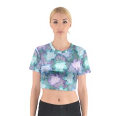 Leaves Glitter Background Winter Cotton Crop Top from ArtsNow.com