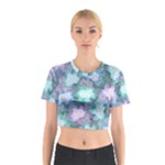 Leaves Glitter Background Winter Cotton Crop Top