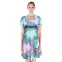 Short Sleeve V-neck Flare Dress 