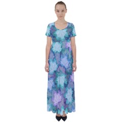 High Waist Short Sleeve Maxi Dress 
