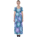 Leaves Glitter Background Winter High Waist Short Sleeve Maxi Dress