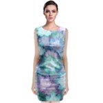 Leaves Glitter Background Winter Classic Sleeveless Midi Dress
