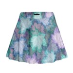 Leaves Glitter Background Winter Mini Flare Skirt