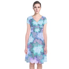 Short Sleeve Front Wrap Dress 