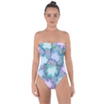 Leaves Glitter Background Winter Tie Back One Piece Swimsuit