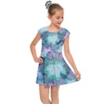 Leaves Glitter Background Winter Kids  Cap Sleeve Dress