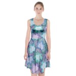 Leaves Glitter Background Winter Racerback Midi Dress