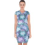 Leaves Glitter Background Winter Capsleeve Drawstring Dress 