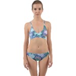 Leaves Glitter Background Winter Wrap Around Bikini Set