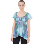 Leaves Glitter Background Winter Lace Front Dolly Top