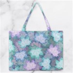 Leaves Glitter Background Winter Zipper Medium Tote Bag