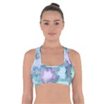 Leaves Glitter Background Winter Cross Back Sports Bra