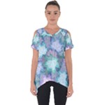 Leaves Glitter Background Winter Cut Out Side Drop T-Shirt