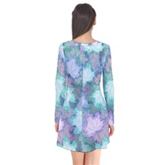 Long Sleeve V-neck Flare Dress 