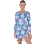 Leaves Glitter Background Winter Asymmetric Cut-Out Shift Dress