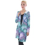 Leaves Glitter Background Winter Hooded Pocket Cardigan