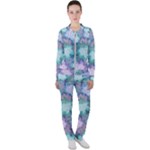 Leaves Glitter Background Winter Casual Jacket and Pants Set