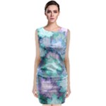 Leaves Glitter Background Winter Sleeveless Velvet Midi Dress