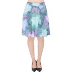 Leaves Glitter Background Winter Velvet High Waist Skirt