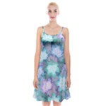 Leaves Glitter Background Winter Spaghetti Strap Velvet Dress