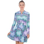Leaves Glitter Background Winter Long Sleeve Panel Dress