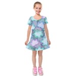 Leaves Glitter Background Winter Kids  Short Sleeve Velvet Dress