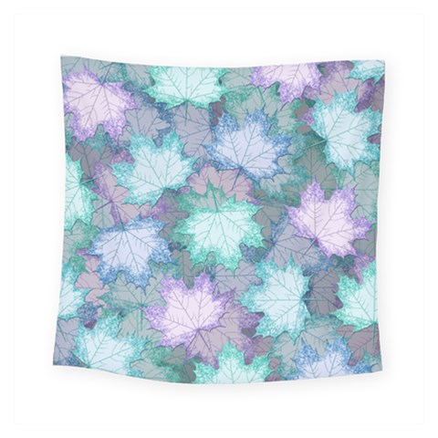 Leaves Glitter Background Winter Square Tapestry (Small) from ArtsNow.com