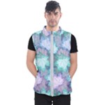 Leaves Glitter Background Winter Men s Puffer Vest