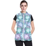 Leaves Glitter Background Winter Women s Puffer Vest