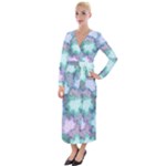 Leaves Glitter Background Winter Velvet Maxi Wrap Dress