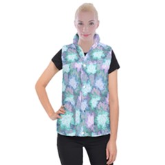Leaves Glitter Background Winter Women s Button Up Vest from ArtsNow.com