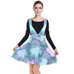 Leaves Glitter Background Winter Plunge Pinafore Dress