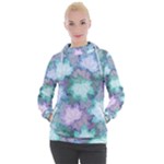 Leaves Glitter Background Winter Women s Hooded Pullover