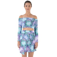 Off Shoulder Top with Skirt Set 