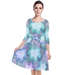 Quarter Sleeve Waist Band Dress 
