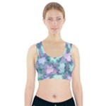 Leaves Glitter Background Winter Sports Bra With Pocket