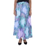 Leaves Glitter Background Winter Flared Maxi Skirt