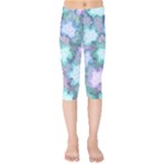 Leaves Glitter Background Winter Kids  Capri Leggings 