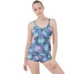 Leaves Glitter Background Winter Boyleg Tankini Set 