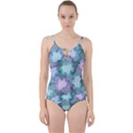 Leaves Glitter Background Winter Cut Out Top Tankini Set
