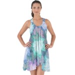 Leaves Glitter Background Winter Show Some Back Chiffon Dress