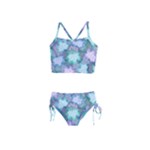 Leaves Glitter Background Winter Girls  Tankini Swimsuit