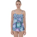 Leaves Glitter Background Winter Babydoll Tankini Top