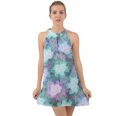 Halter Tie Back Chiffon Dress 