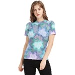 Leaves Glitter Background Winter Women s Short Sleeve Rash Guard