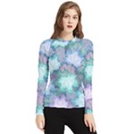 Leaves Glitter Background Winter Women s Long Sleeve Rash Guard