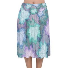 Velvet Flared Midi Skirt 
