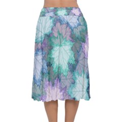 Velvet Flared Midi Skirt 
