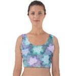 Leaves Glitter Background Winter Velvet Crop Top