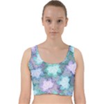 Leaves Glitter Background Winter Velvet Racer Back Crop Top